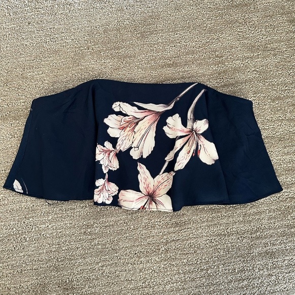 NWT Strapless Floral Crop Top Size 10 - Picture 2 of 6